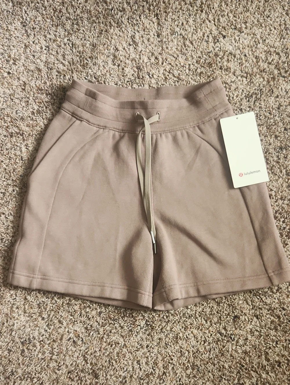 lululemon athletica Women's Taupe Scuba High Rise Shorts